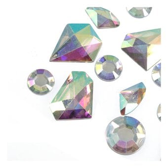 Iridescent Assorted Adhesive Gems 28 Pack image number 3
