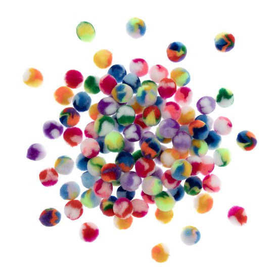 Rainbow Pom Poms 2cm 100 Pack image number 1