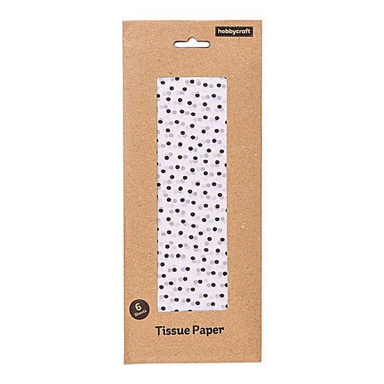 Black and White Spot Printed Tissue Paper 50cm x 75cm 6 Pack  image number 3