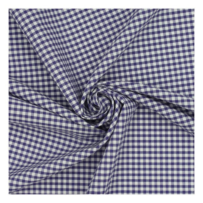 Purple 1/8 Gingham Fabric by the Metre image number 1