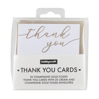 Champagne Gold Foil Thank You Cards 20 Pack image number 3