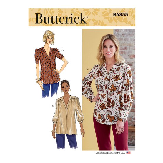 Butterick Women's Top Sewing Pattern B6855 (A XS-XXL) image number 2