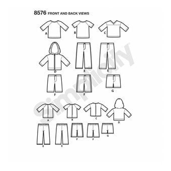 Simplicity Unisex Doll Clothes Sewing Pattern 8576 image number 2