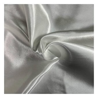 Ivory Silky Satin Fabric by the Metre