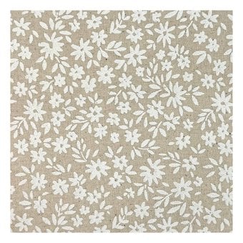 Natural Daisy Cotton Fabric by the Metre