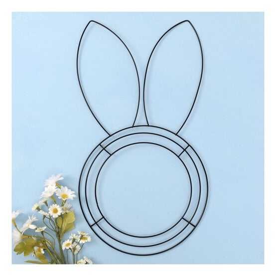 Bunny Head Wire Wreath 44cm image number 1