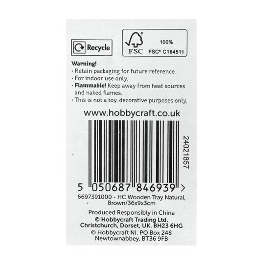 Natural Wooden Tray 36cm x 9.5cm x 3cm image number 5