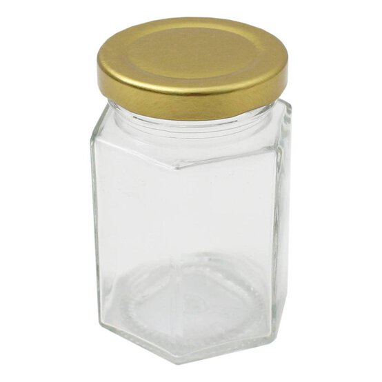 Clear Hexagonal Glass Jar 110ml image number 1