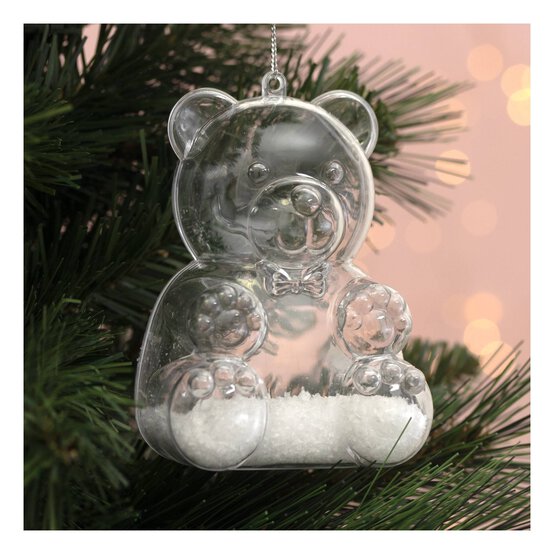 Hanging Plastic Fillable Bear Decoration 11.5cm image number 2
