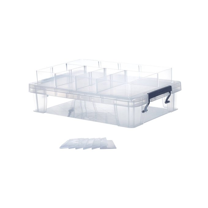 Whitefurze Allstore 5.5 Litre Clear Storage Box and Tray Hobbycraft
