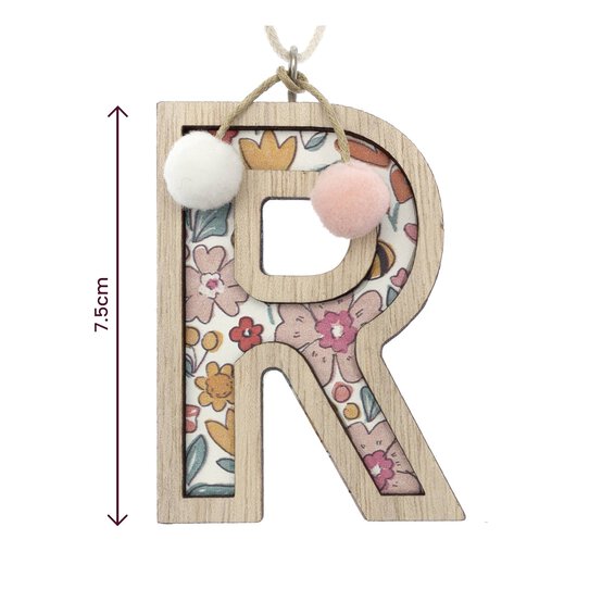 Hanging Wooden Letter R 7.5cm  image number 3