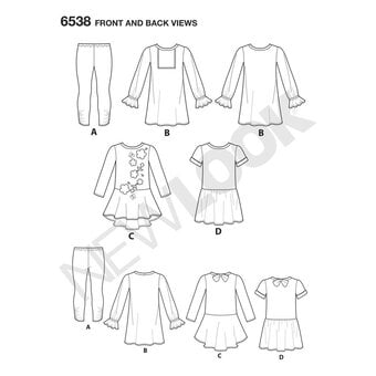 New Look Child's Leggings and Dress Sewing Pattern 6538