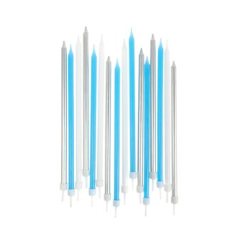 Whisk Tall Blue and Silver Candles 16 Pack image number 2