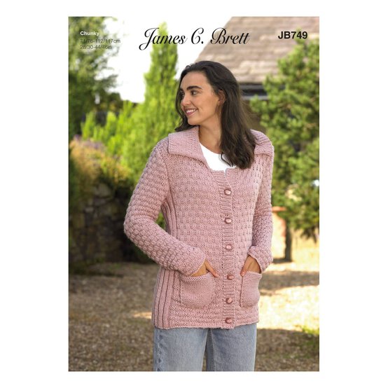 James C Brett Chunky Jacket Pattern JB749 image number 1