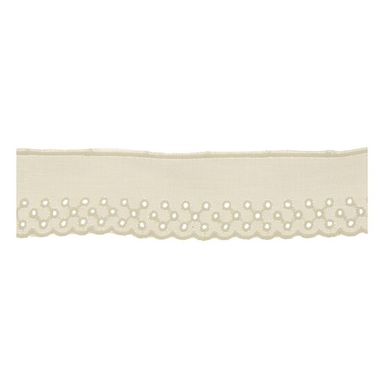 Yellow 35mm Cotton Broderie Trim by the Metre image number 1