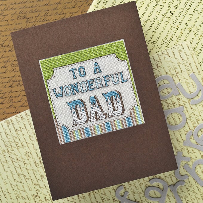 How to Cross Stitch a Fathers Day Card image number 1