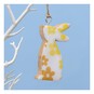 Hanging Wooden Enamel Bunny Decoration 8cm  image number 1