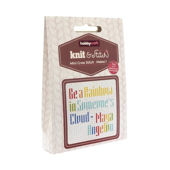 Mini Rainbow Quote Cross Stitch Kit image number 1