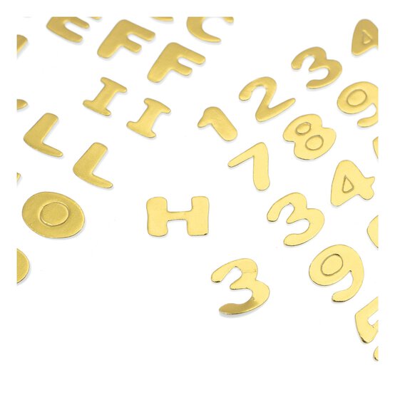 Gold Metallic Puffy Uppercase Alphabet Stickers 106 Pieces  image number 3