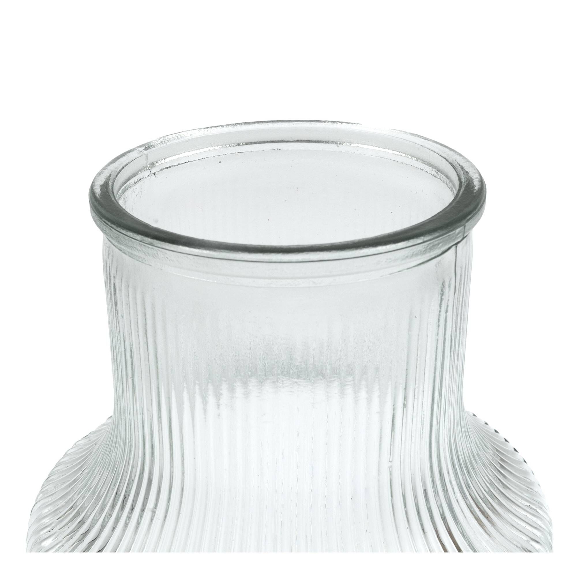 Clear Ribbed Glass Vase 18cm x 12cm Hobbycraft