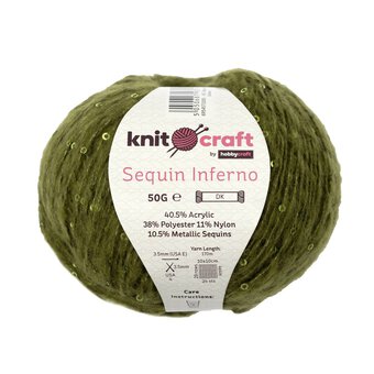 Knitcraft Green Sequin Inferno DK 50g