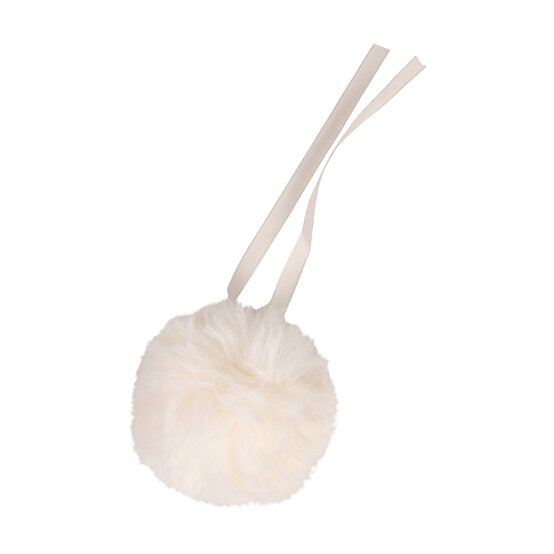 Cream Faux Fur Pom Pom 11cm image number 3