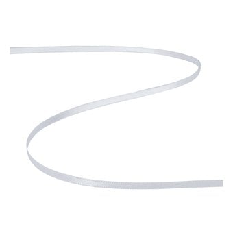 White Double-Faced Satin Ribbon 3mm x 5m image number 2