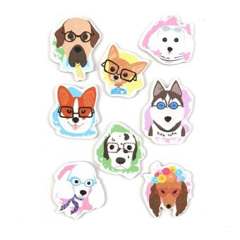 Dog Character Chipboard Stickers 8 Pack