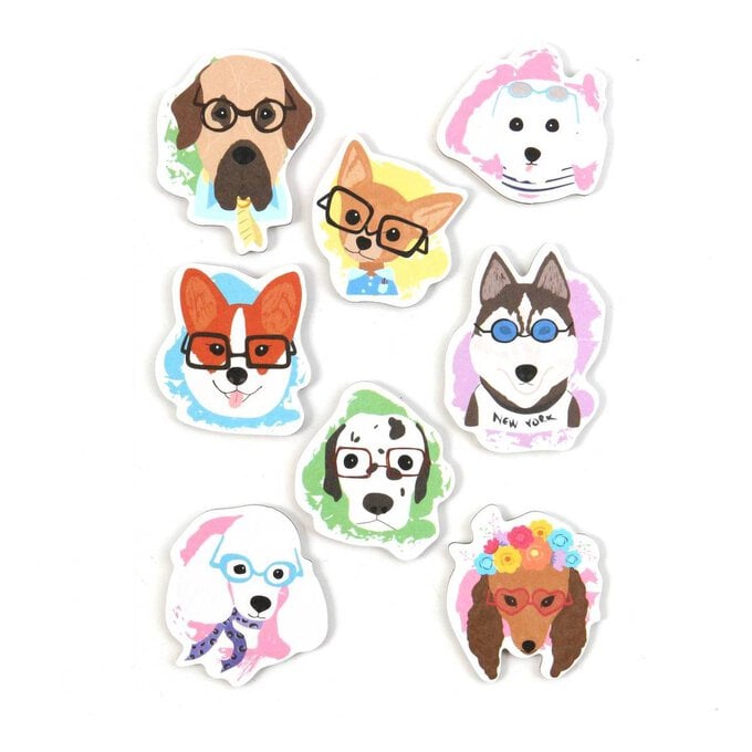 Dog Character Chipboard Stickers 8 Pack image number 1