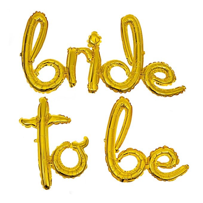 Gold Cursive Bride to Be Foil Balloon Set image number 1
