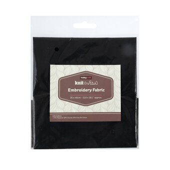 Black Embroidery Fabric 30cm x 46cm