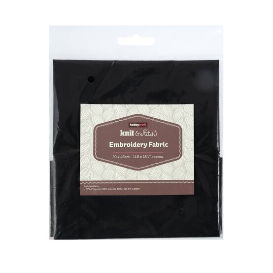 Black Embroidery Fabric 30cm x 46cm image number 1