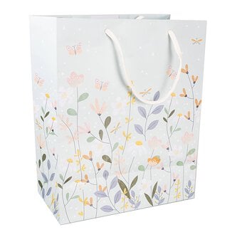 Delicate Flowers Birthday Wishes Gift Bag 37.5cm x 27cm