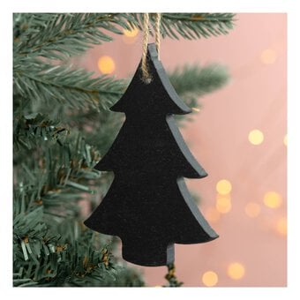Hanging Slate Christmas Tree Decoration 10cm image number 2