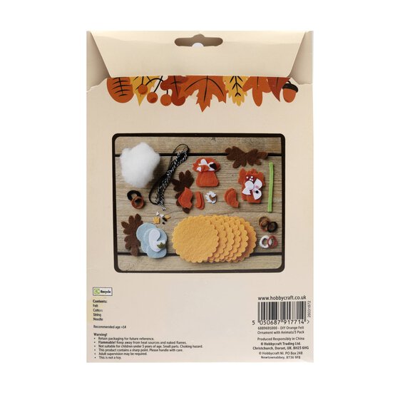 Make Your Own Autumn Animal Felt Decorations 3 Pack image number 4