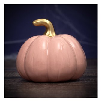 Glazed Pink and Gold Ceramic Pumpkin 11cm