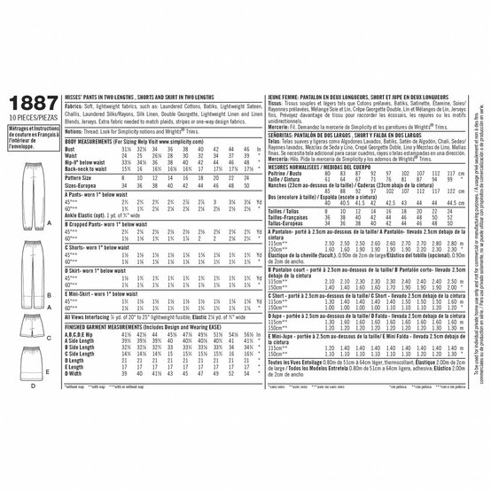 Simplicity Trousers and Skirt Sewing Pattern 1887 (16-24) image number 3