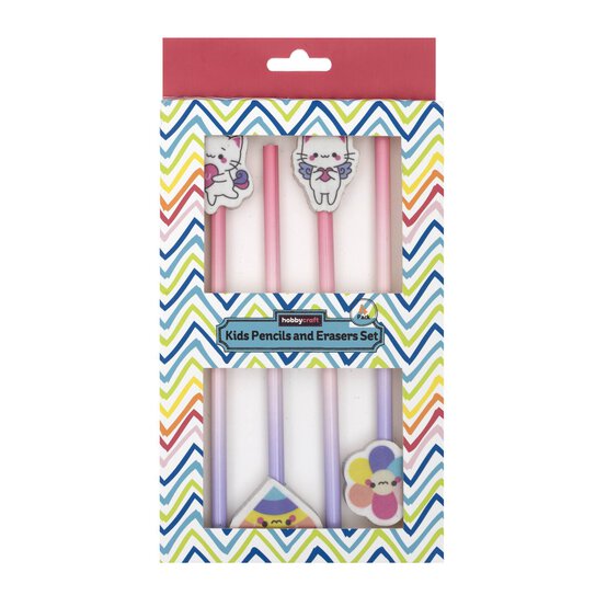 Pastel Pencil and Eraser Set 4 Pack image number 1