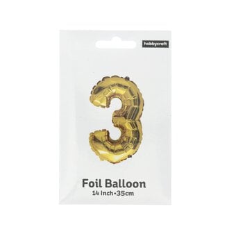 Gold Foil Number 3 Balloon image number 3