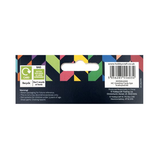 Scalloped Edge Bright Cards A6 6 Pack  image number 5