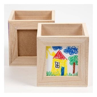 Wooden Pencil Holder with Frame 10cm