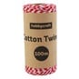 Red and White Cotton Twine 100m image number 1