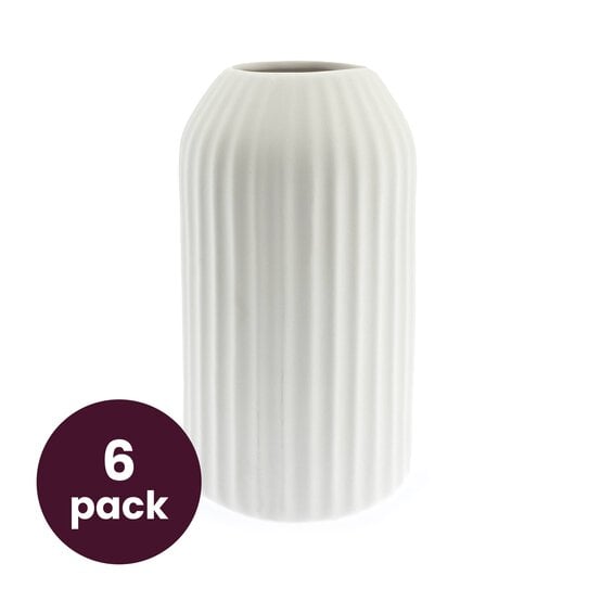 Ceramic Reeded Vase 6 Pack Bundle image number 1