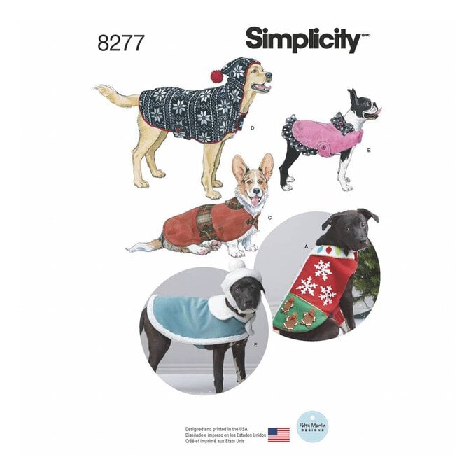 Simplicity Dog Coats and Hats Sewing Pattern 8277 image number 1