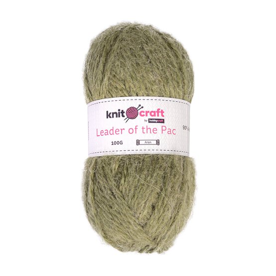 Knitcraft Olive Green Leader of the Pac Aran Yarn 100g image number 1