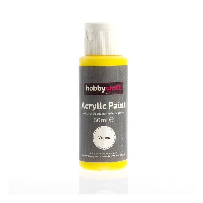 Yellow Acrylic Craft Paint 60ml image number 1