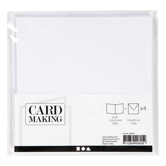 White Cards and Envelopes 6 x 6 Inches 4 Pack