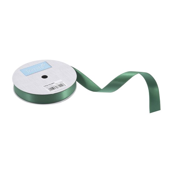 Trimits Forest Green Double-Faced Satin Ribbon by the Metre 15mm image number 1