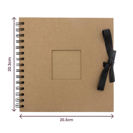 Spiral Bound Kraft Scrapbook with Window 8 x 8 Inches image number 5