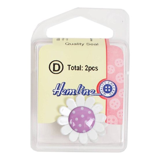 Hemline Purple  Novelty Flower Button 2 Pack image number 2